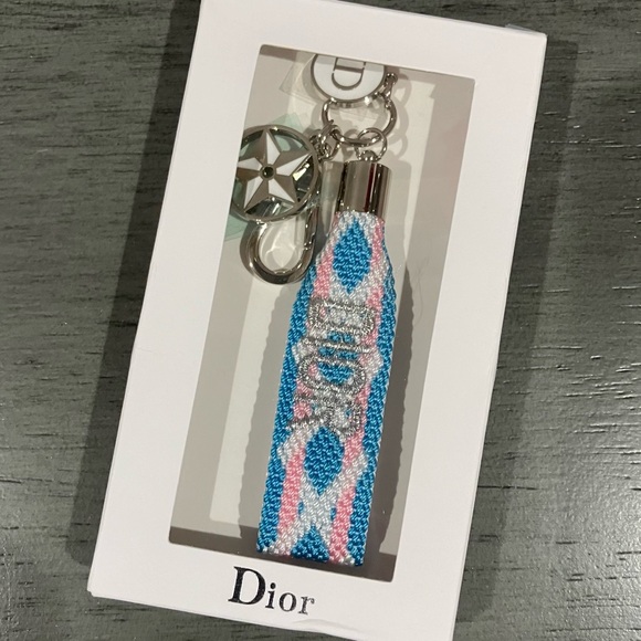 Dior Blue and Pink bag charm/key holder New in box - Picture 1 of 3